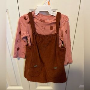 12 Months Adorable Apple Corduroy Jumper NWOT